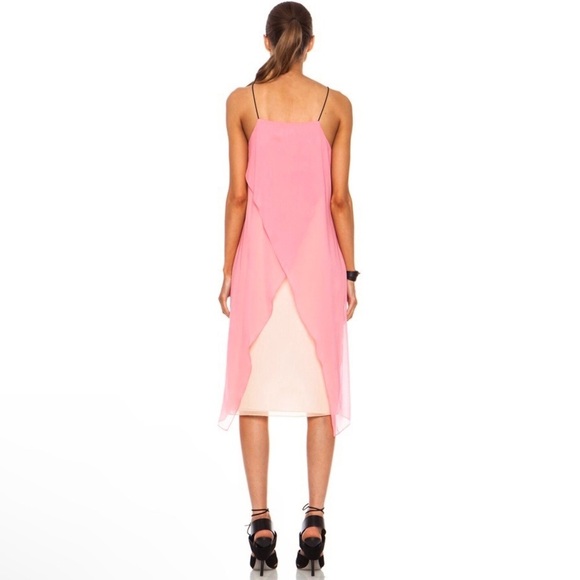 Rag & Bone Cubana Dress Silk Georgette Sleeveless Midi Carnation Pink 0 XS - Picture 4 of 16